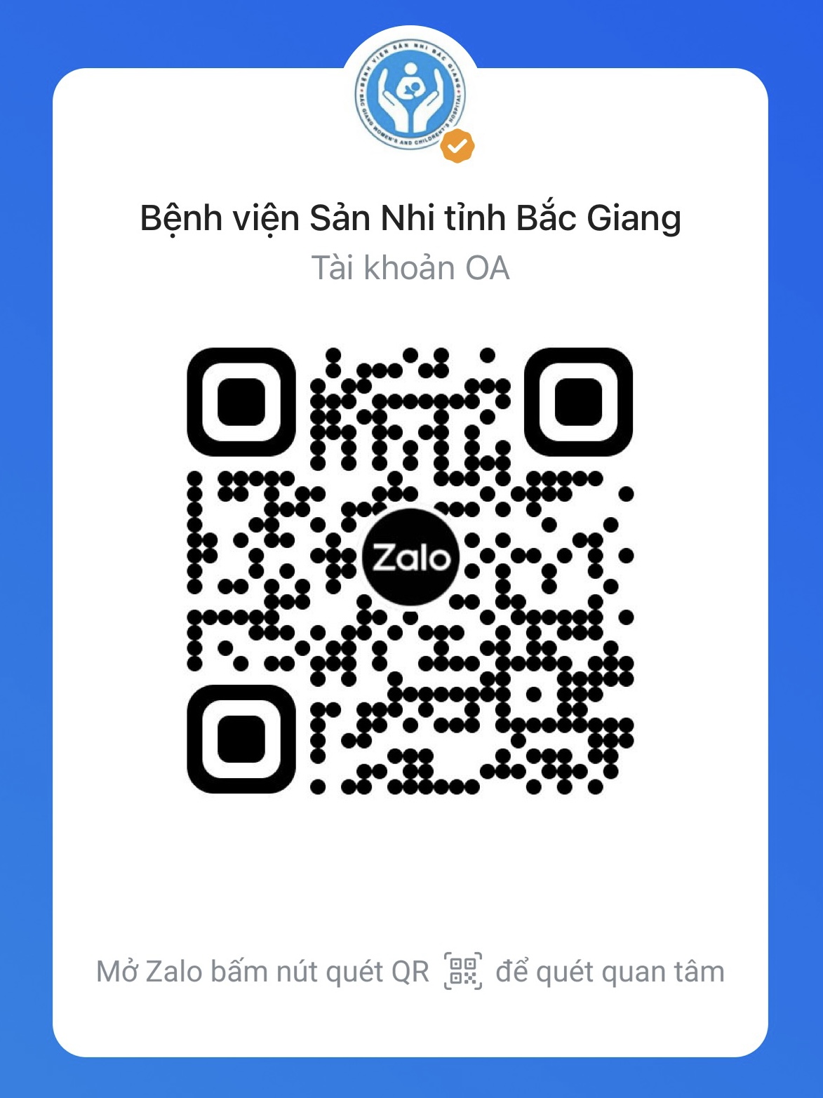 Bệnh viện Sản Nhi Bắc Giang chính thức ra mắt kênh Zalo Official Account