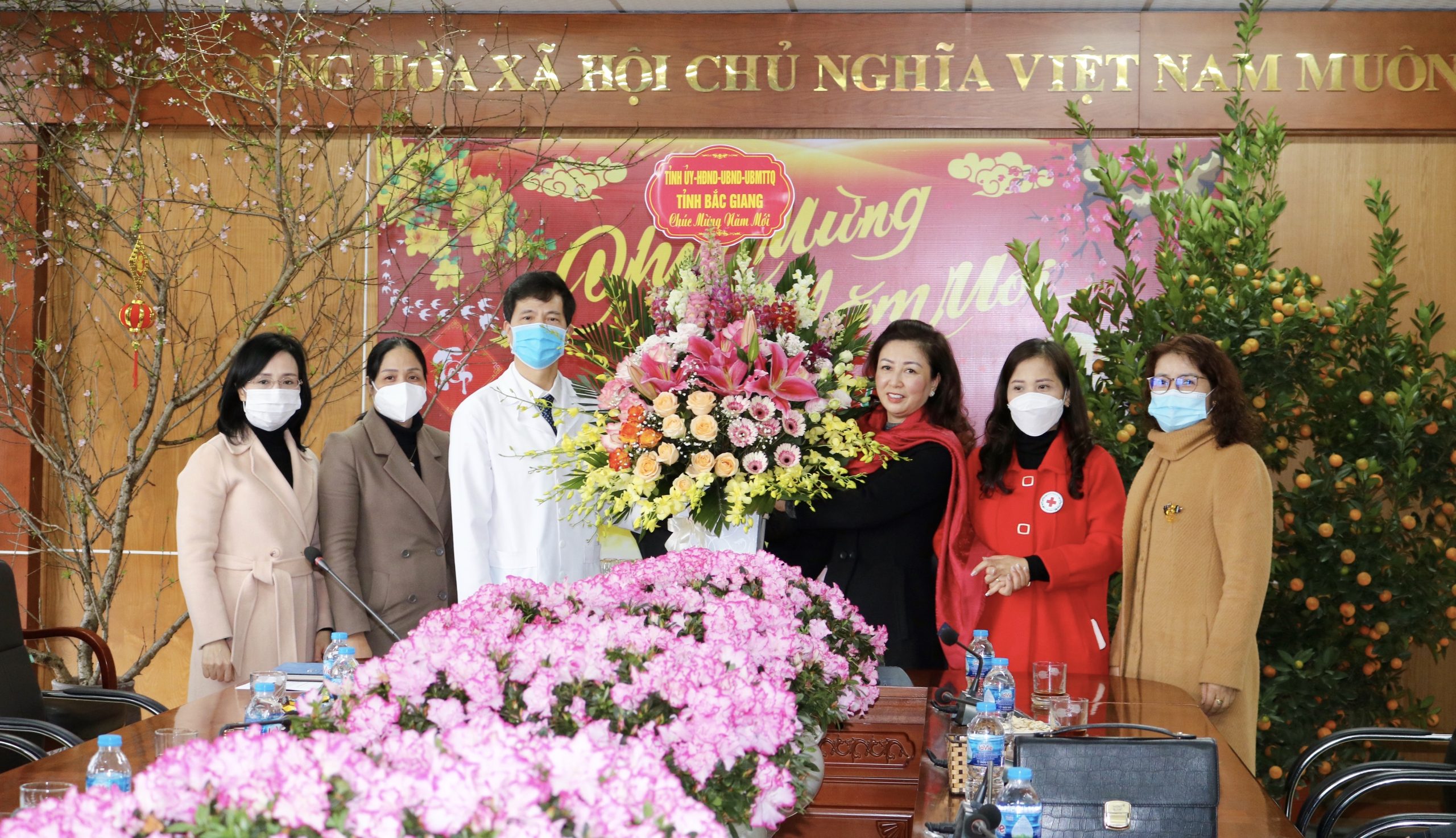 Phó Bí thư Thường trực Tỉnh uỷ, Chủ tịch HĐND Tỉnh Lê Thị Thu Hồng thăm và chúc Tết Bệnh viện Sản Nhi Bắc Giang