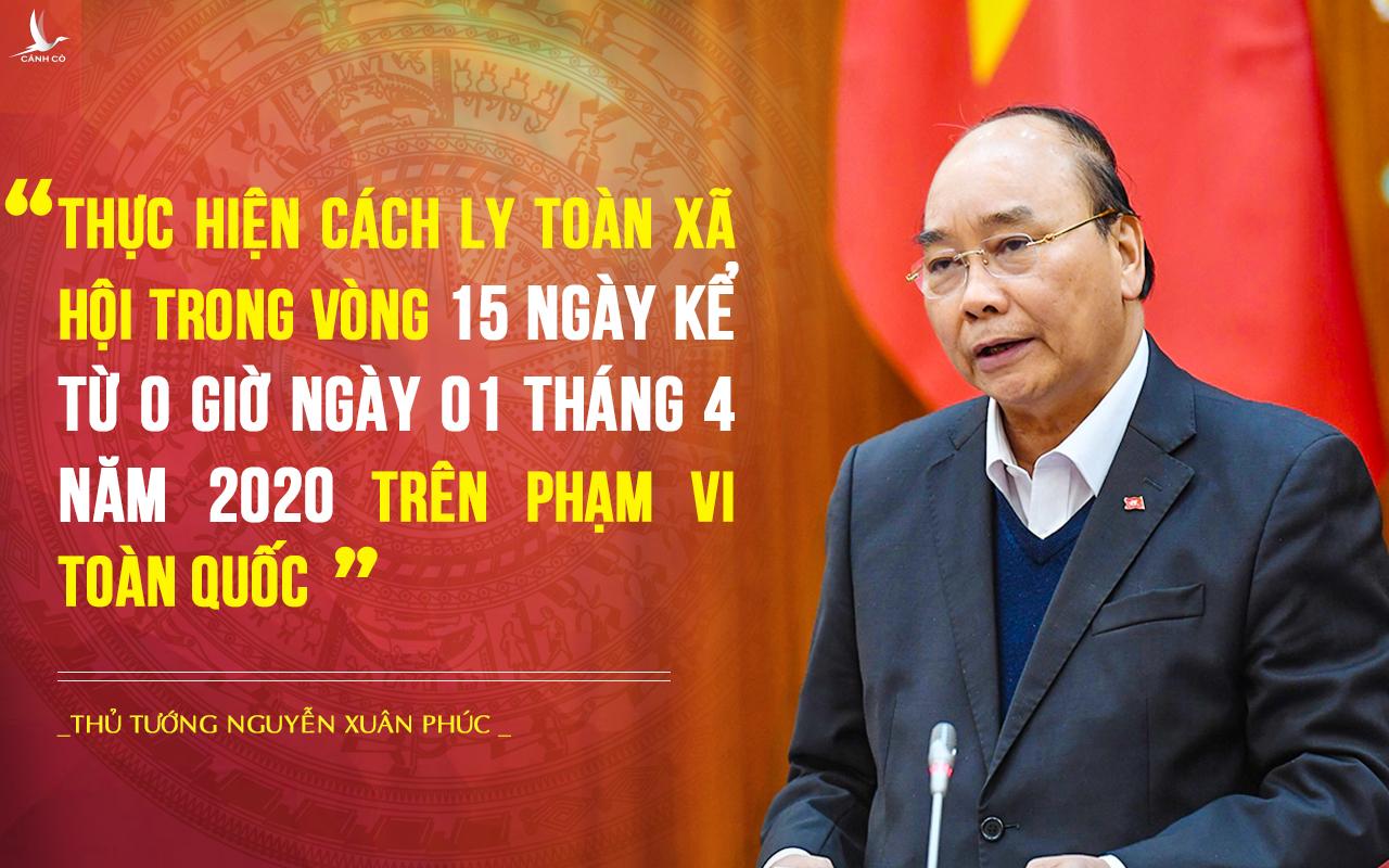 Thủ tướng chỉ thị: Cách ly toàn xã hội trong 15 ngày kể từ 0h ngày 01/4/2020