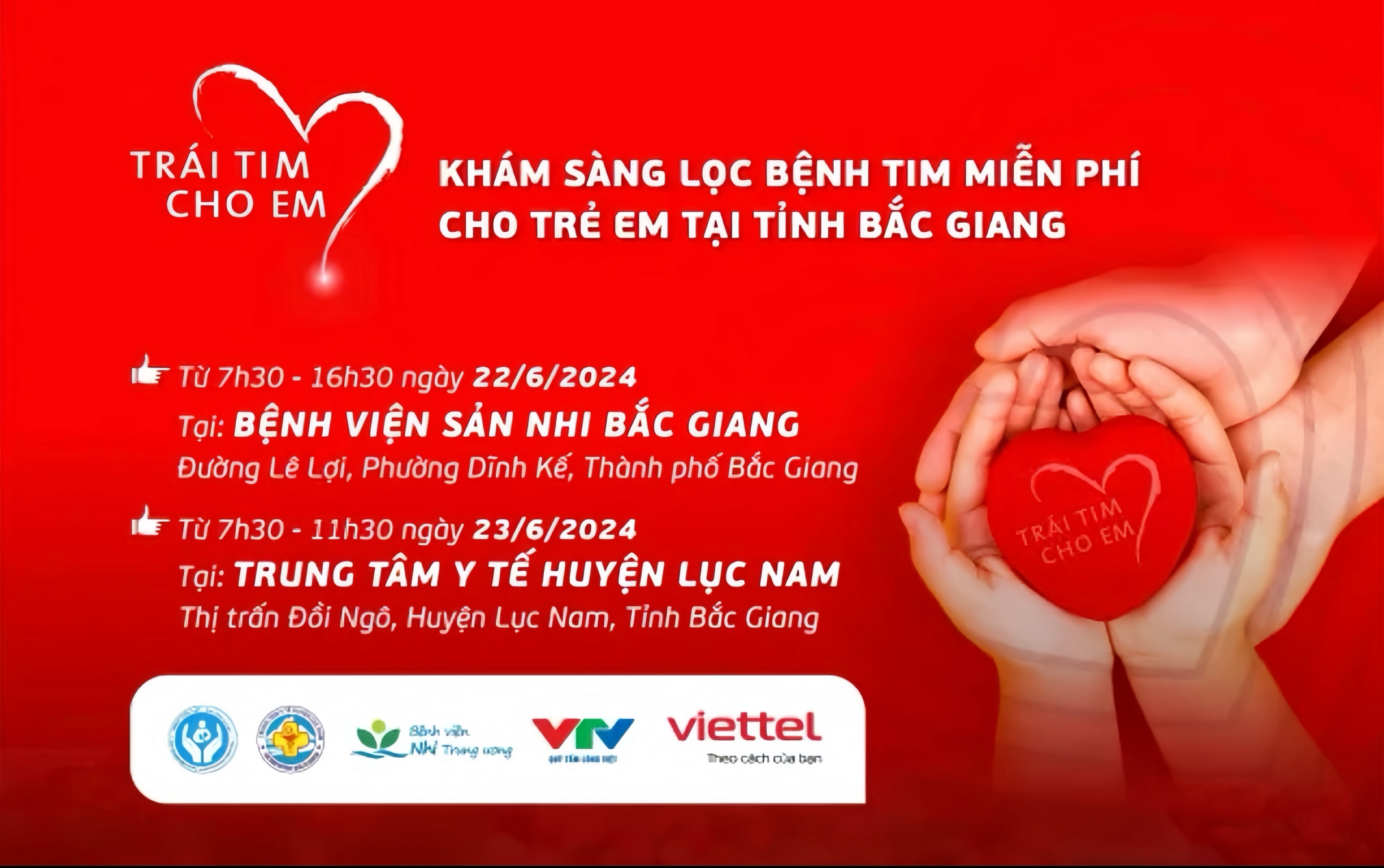 Chương trình "Trái tim cho em" sẽ đến với tỉnh Bắc Giang