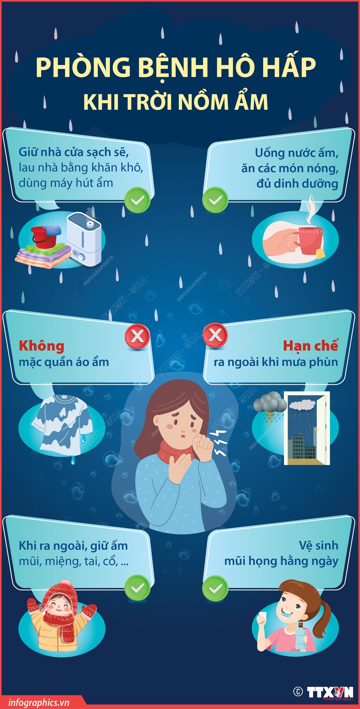 Phòng bệnh hô hấp khi trời nồm ẩm