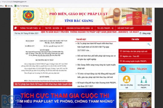 Thể lệ Cuộc thi trực tuyến “Tìm hiểu pháp luật về phòng, chống tham nhũng” trên địa bàn tỉnh Bắc Giang
