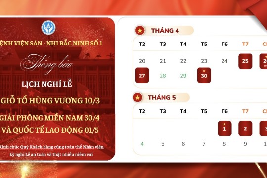 Thông báo Lịch Nghỉ Lễ Giỗ Tổ Hùng Vương, Ngày Giải phóng miền Nam 30/4 và Quốc tế Lao động 01/5
