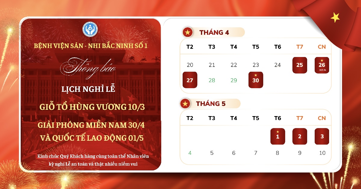 Bài đăng Facebook đỏ cam trắng rực rỡ thông báo lịch nghỉ lễ Việt Nam 304 15