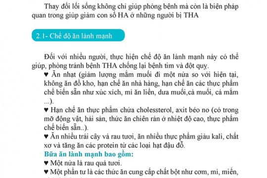Thay đổi lối sống để phòng ngừa và kiểm soát huyết áp