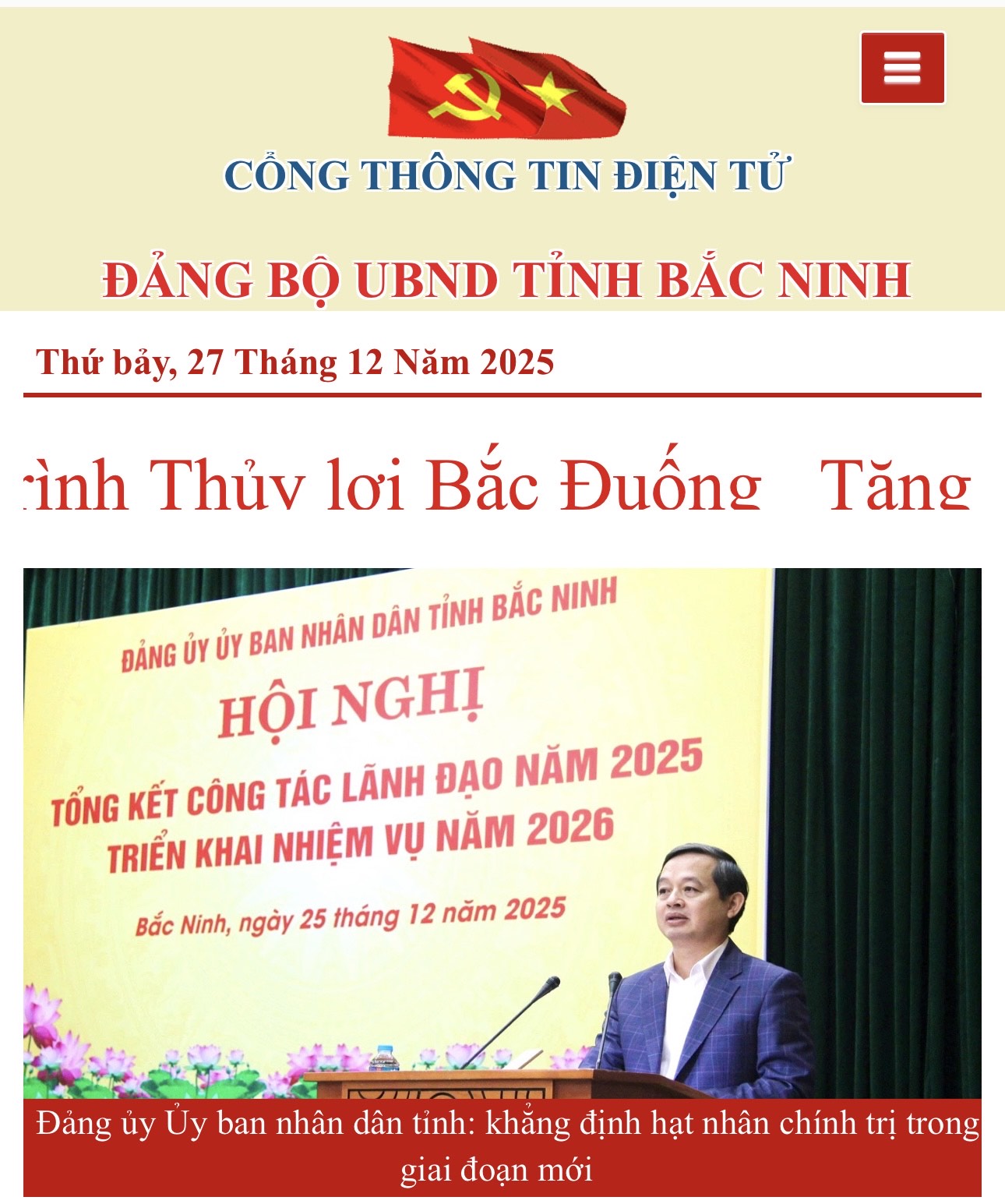 Trang thông tin điện tử “Đảng bộ UBND tỉnh Bắc Ninh"