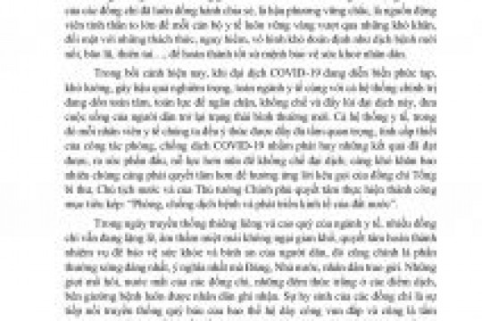 BỘ TRƯỞNG BỘ Y TẾ NGUYỄN THANH LONG GỬI THƯ CHÚC MỪNG KỶ NIỆM 66 NĂM NGÀY THẦY THUỐC VIỆT NAM 27/02