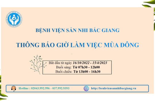 THÔNG BÁO GIỜ LÀM VIỆC MÙA ĐÔNG