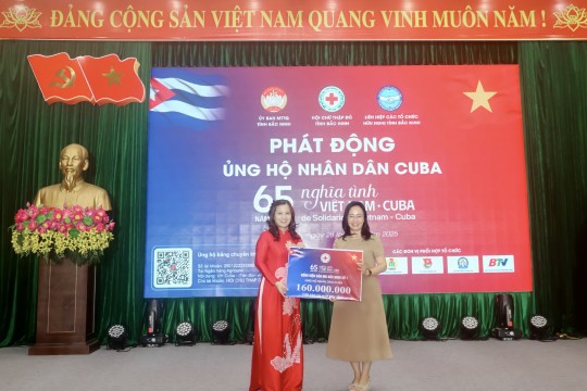Bệnh viện Sản Nhi Bắc Ninh Số 1 ủng hộ nhân dân Cuba 160 triệu đồng nhân dịp Kỷ niệm 65 năm tình hữu nghị Việt Nam-Cuba