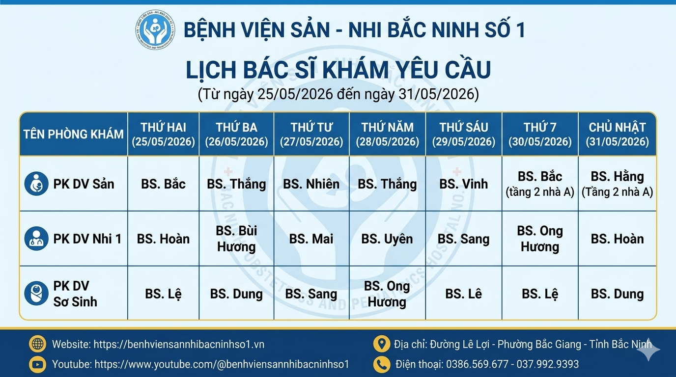 Lịch tkhám yêu cầu