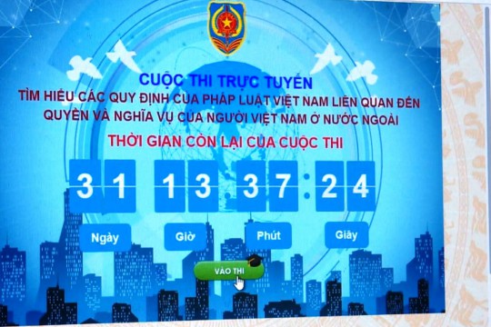 Cuộc thi trực tuyến về quyền, nghĩa vụ của người Việt Nam ở nước ngoài