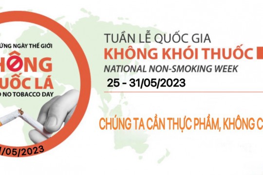 Hưởng ứng Ngày Thế giới không thuốc lá 31/5: “Chúng ta cần thực phẩm, không cần thuốc lá”