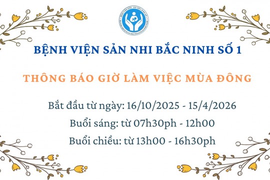 THÔNG BÁO GIỜ LÀM VIỆC MÙA ĐÔNG NĂM 2025